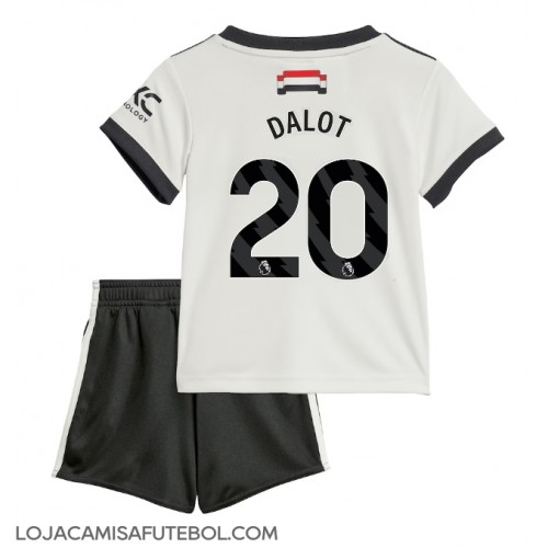 Camisa de Futebol Manchester United Diogo Dalot #20 Equipamento Alternativo Infantil 2024-25 Manga Curta (+ Calças curtas)